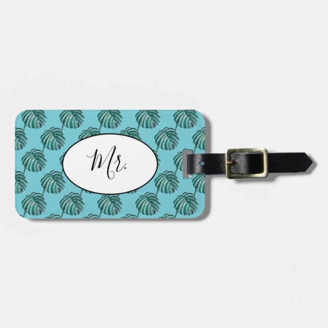 Handflatan Print Turcos Luggage Tag Bagagebricka (Horisontell Framsida)