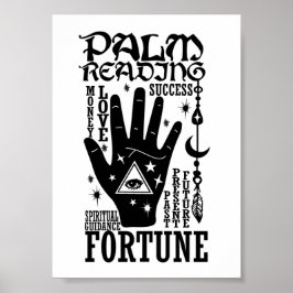 Handflatan Reading Andlig Guidance Fortune Poster