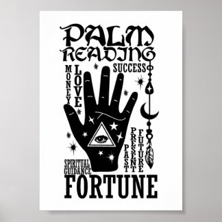 Handflatan Reading Andlig Guidance Fortune Poster