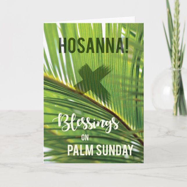 Handflatan Söndag Blessings Hosanna Kort (Framsida)