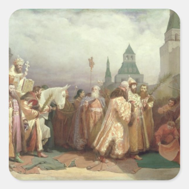 Handflatan Söndag-processen Fyrkantigt Klistermärke (Framsida)