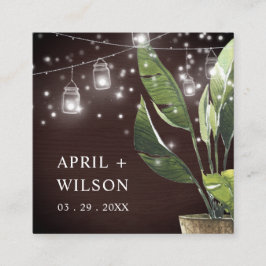 HANDFLATAN STARRY NIGHT MASON BURK WEDDING FAVOR M FYRKANTIGT VISITKORT