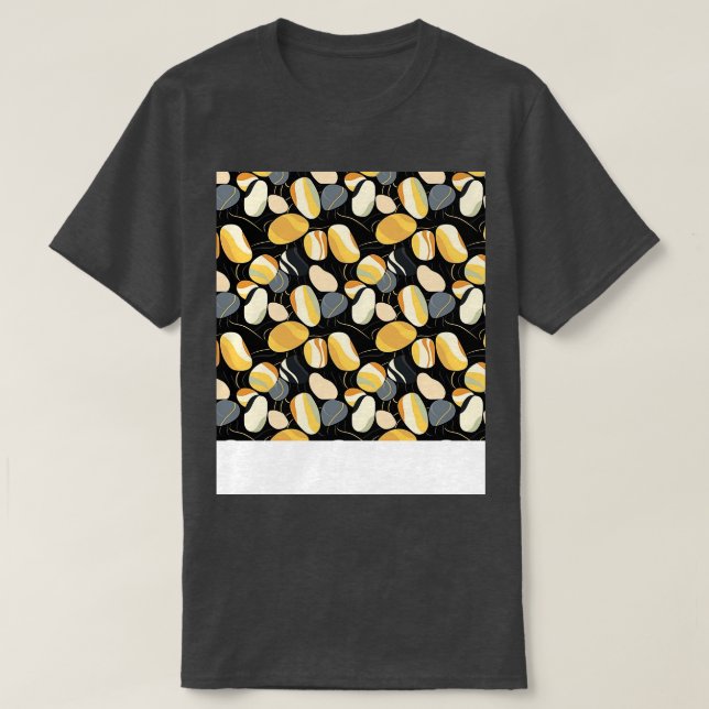 Handflatan Stones Seamless Mönster Beach Pebble Ge T Shirt (Design framsida)