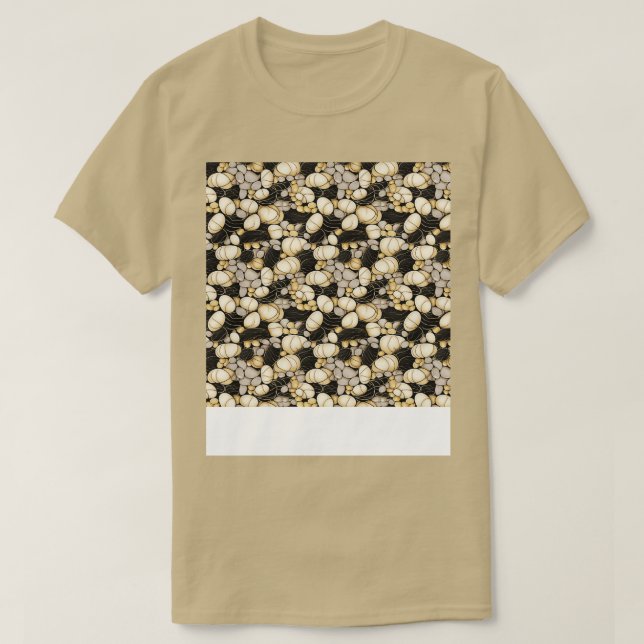 Handflatan Stones Seamless Mönster Beach Pebble Ge T Shirt (Design framsida)
