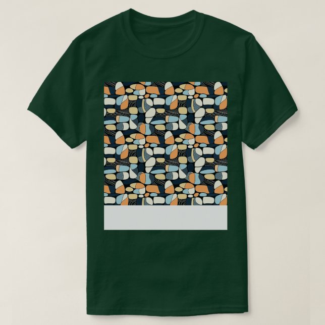 Handflatan Stones Seamless Mönster Beach Pebble Ge T Shirt (Design framsida)