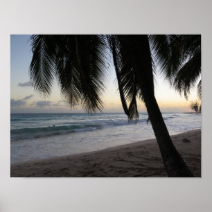 Handflatan Sunset Barbados Poster