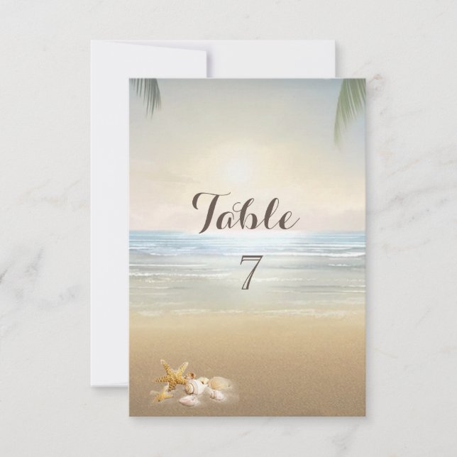 Handflatan Sunset Beach Bord Card Inbjudningar (Framsida)