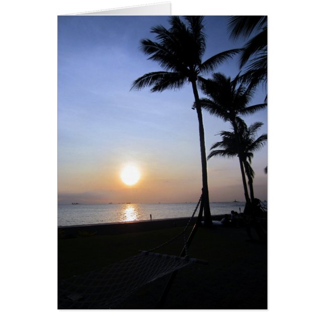 handflatan sunset manila hälsningskort (Framsidan)