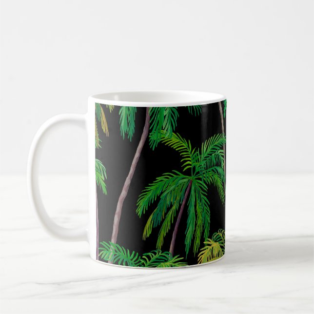 Handflatan Träd: Akrylsommaren Mönster. Kaffemugg (Vänster)
