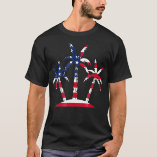 Handflatan Träd Amerikanska Flagga Gift För manar T Shirt