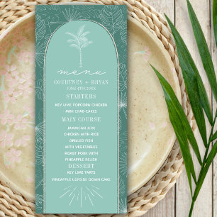 Handflatan Träd Aqua Beach Wedding Meny