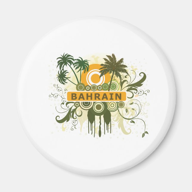 Handflatan Träd Bahrain Magnet (Framsidan)
