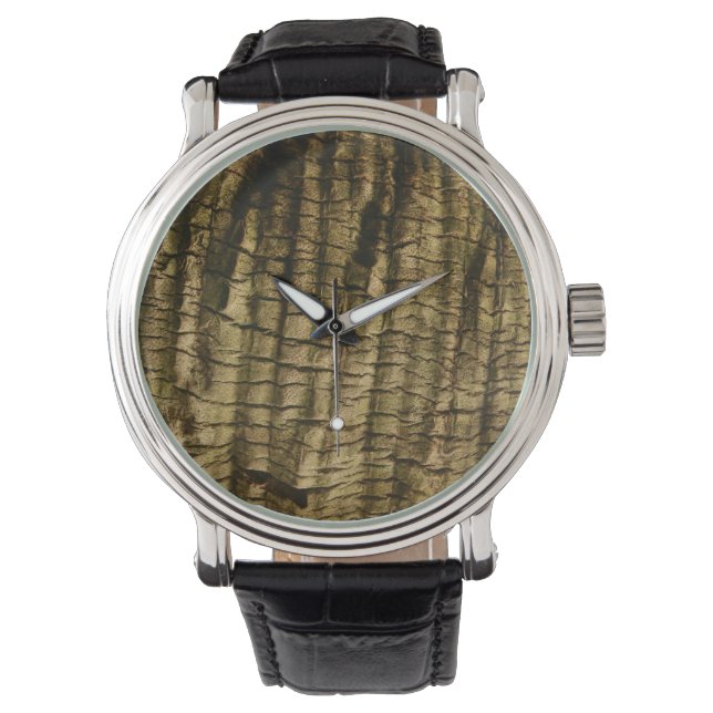 Handflatan Träd Bark Armbandsur (Framsida)