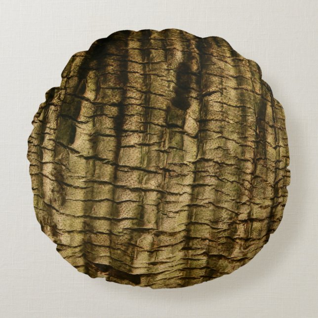 Handflatan Träd Bark Rund Kudde (Framsidan)