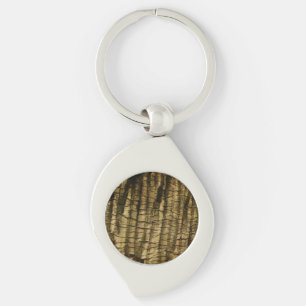 Handflatan Träd Bark Swirl Silverfärgad Nyckelring