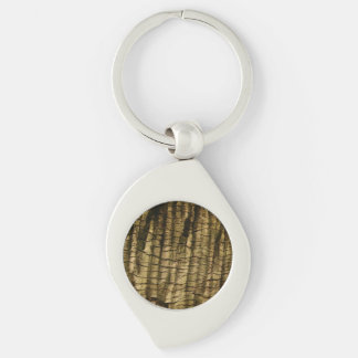 Handflatan Träd Bark Swirl Silverfärgad Nyckelring