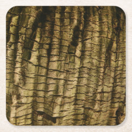 Handflatan Träd Bark Underlägg Papper Kvadrat