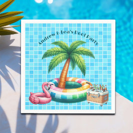 Handflatan Träd Bassäng Party Flamingo Pappersservett