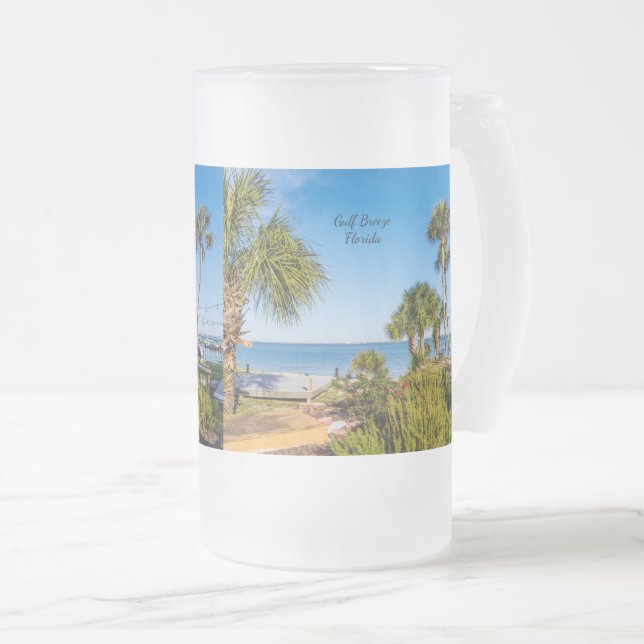 Handflatan Träd Bayside Morgon Frosted Beer Mugg (Framsida höger)