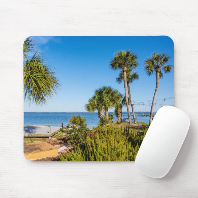 Handflatan Träd Bayside Morgon Mouse Pad Musmatta (Med mus)