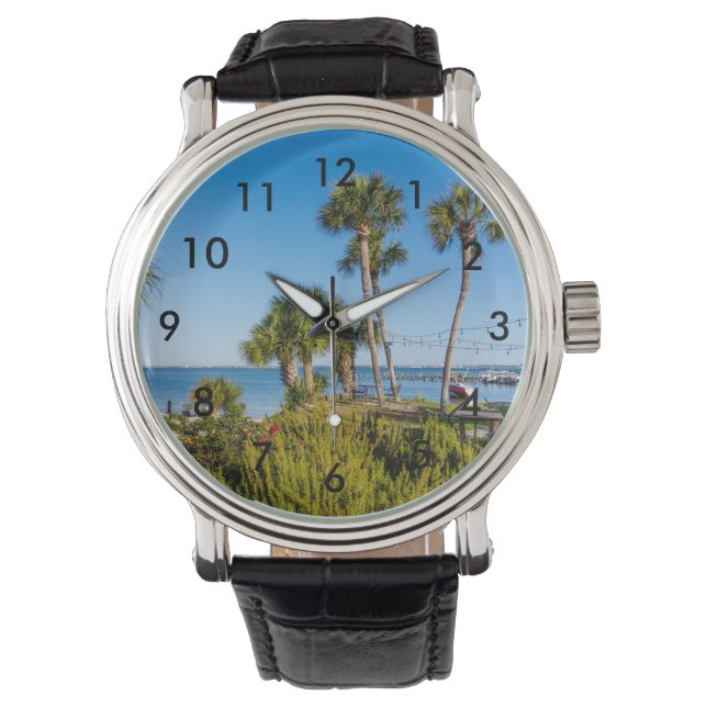 Handflatan Träd Bayside Morgon Wrist Watch Armbandsur (Framsida)