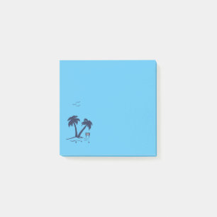 Handflatan Träd Beach Himlar Blue Post-it Block