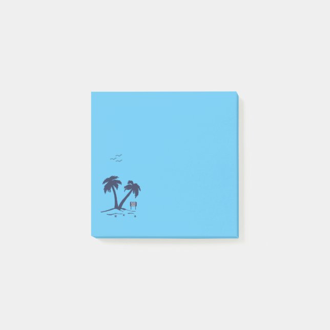 Handflatan Träd Beach Himlar Blue Post-it Block (Framsida)