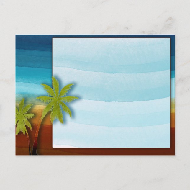 Handflatan Träd / Beach Tema bröllop / händelse Vykort (Framsida)