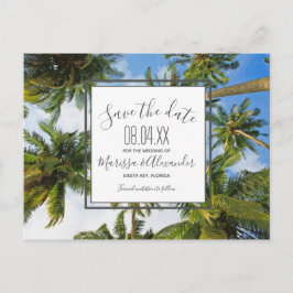 Handflatan Träd Beach Tropical Bröllop spara datum Meddelande Vykort