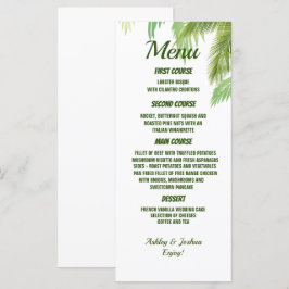 Handflatan Träd Beach Wedding Menu Meny