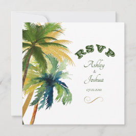 Handflatan Träd Beach Wedding OSA kort