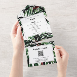 Handflatan Träd Beach Wedding QR Code OSA