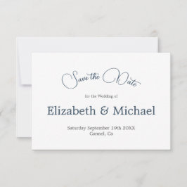 Handflatan Träd Blue White Bröllop spara datum Spara Datumet