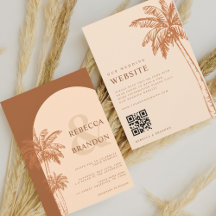 Handflatan Träd Boho Beach Terracotta QR-koden Brö