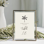 Handflatan Träd-Bordsnumret, minimalistiskt Tropis Bordsnummer<br><div class="desc">Bordsnummer för minimalistiskt destinationsbröllop i handflatan Träd. Alla texterna är i förväg ordnade så att du enkelt och snabbt kan anpassa dig med dina egna detaljer.</div>
