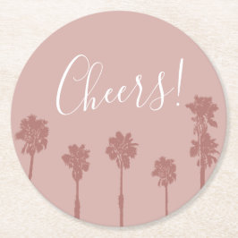 Handflatan Träd Bröllop Suite Romantik Underlägg Papper Rund