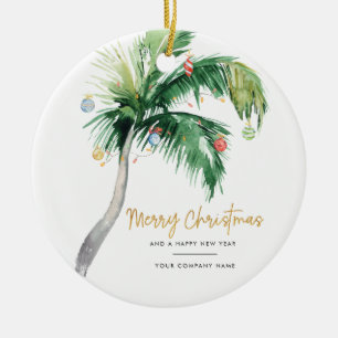 Handflatan Träd Business Logotyp God jul Julgransprydnad Keramik