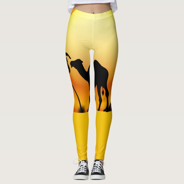 Handflatan Träd & Camel Leggings (Framsida)