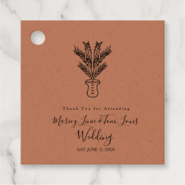 Handflatan-Träd-centrum Hand plockade Pappra Kraft Gåvor Etiketter