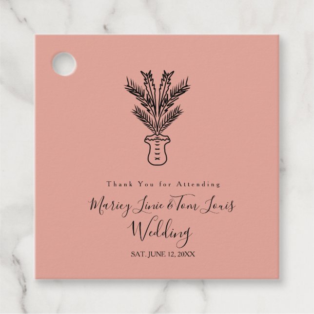 Handflatan-Träd-centrum Hand plockade Pappra Kraft Gåvor Etiketter (Framsida)