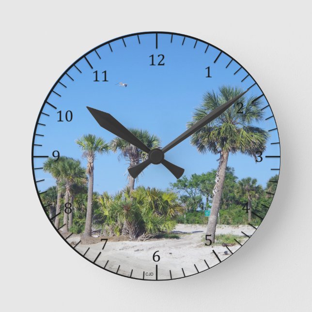Handflatan Träd Clock Rund Klocka (Framsida)
