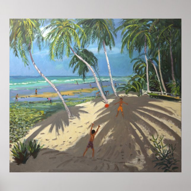 Handflatan träd Clovelly-stranden Barbados 2013 Poster (Framsidan)