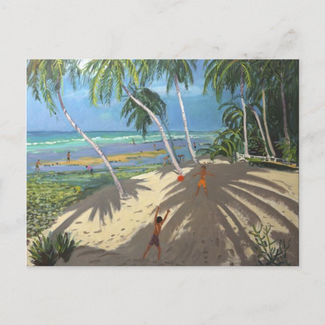 Handflatan träd Clovelly-stranden Barbados 2013 Vykort (Framsida)