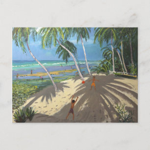 Handflatan träd Clovelly-stranden Barbados 2013 Vykort