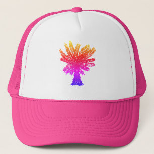 Handflatan Träd Colorful Rainbow Rosa Girly Trucke Keps