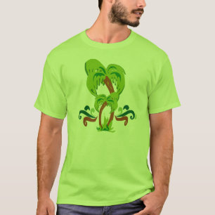 Handflatan Träd Cute Art Beach Lifestyle Roligt T-shirt