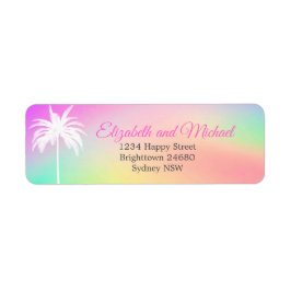 Handflatan Träd Elegant Modern Colorful Bröllop Returadress Etikett