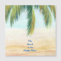 Handflatan träd en soldag på stranden