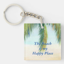 Handflatan träd en soldag på stranden