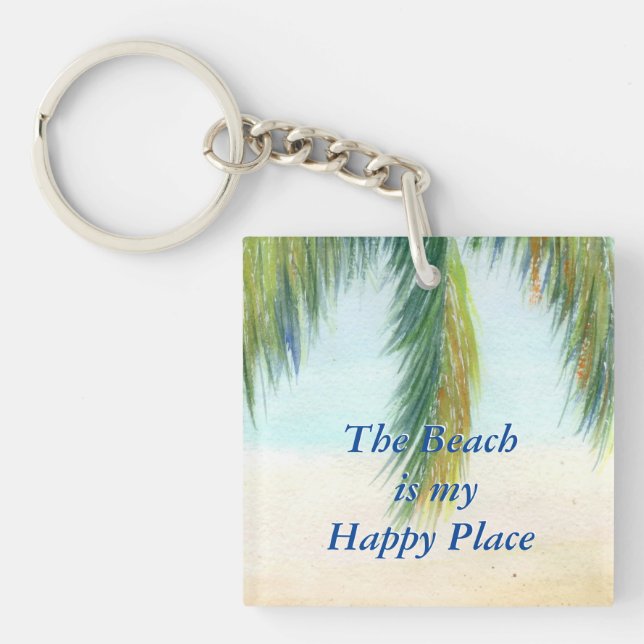 Handflatan träd en soldag på stranden (Framsidan)